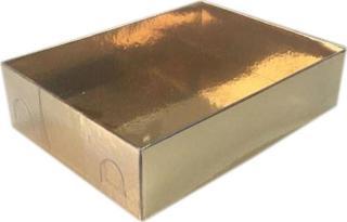 Asetat Kapaklı Karton Kutu 9x12x3 CM (25 Adet)  Gold
