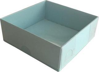 Asetat Kapaklı Karton Kutu Düz Renk 8X8X3 (50 Adet)  Mavi