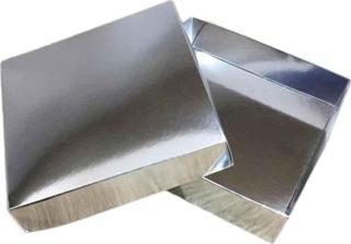 Komple Karton Kutu 10X10x3 CM  (25 Adet )  Gümüş