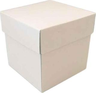 Komple Karton Kutu Düz Renk 6X6X6 CM (25 Adet)  Beyaz