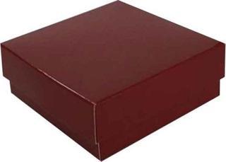 Komple Karton Kutu Düz Renk 7X7X2.2 CM (25 Adet)  Bordo