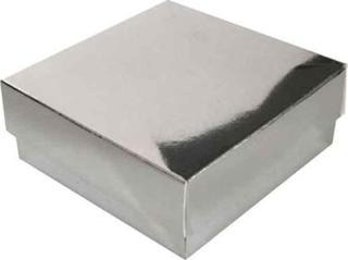 Komple Karton Kutu Düz Renk 7X7X2.2 CM (25 Adet)  Gümüş