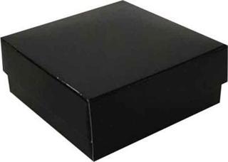 Komple Karton Kutu Düz Renk 7X7X2.2 CM (25 Adet)  Siyah