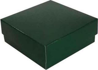 Komple Karton Kutu Düz Renk 7X7X2.2 CM (25 Adet)  Yeşil