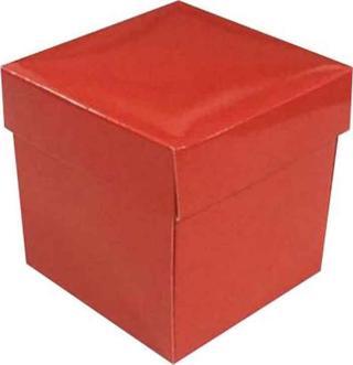 Komple Karton Kutu Düz Renk 7X7X7 CM (25 Adet)  Kırmızı
