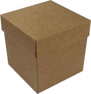 Komple Karton Kutu Düz Renk 7X7X7 CM (25 Adet)  Kraft
