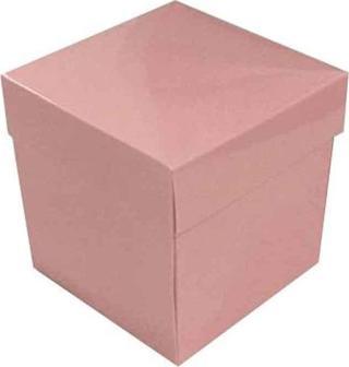 Komple Karton Kutu Düz Renk 7X7X7 CM (25 Adet)  Pembe