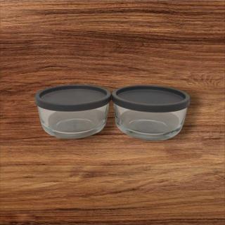Lav Feyzade Round Saklama Kabı (380 Cc X 2 Adet) Antrasit Kapaklı