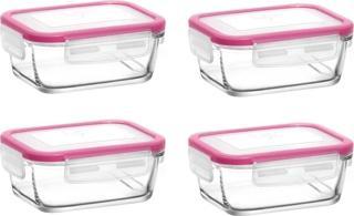 Lav Fresco Pembe Kapak 4'Lü Saklama Kabı Kahvaltılık 400Cc Frs-237
