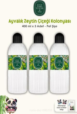 Eyüp Sabri Tuncer Ayvalık Zeytin Çiçeği Kolonyası 400 ml 3 Adet  ve 60'lı ROSIE