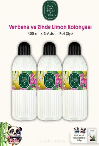 Eyüp Sabri Tuncer 3 Adet Verbena & Zinde Limon Kolonyası 400 ml ve ROSIE Pamuk