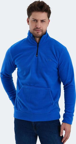 Slazenger SOLID IN Erkek Polar Saks Mavi