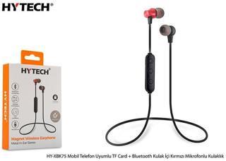 Snopy Hytech HY-XBK75 Mobil Telefon Uyumlu TF Card + Bluetooth Kulalk İçi Kırmızı Mikrofonlu Kulaklık