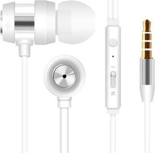 Snopy SN-J01 Beyaz gümüş Kulak İçi Tek Jaklı Mikrofonlu Kulaklık