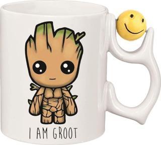 Kişiye Özel I Am Groot Çocuk Emoji Kalp Kulplu Süblimasyon Kaliteli Baskılı Porselen Kupa Bardak Emoji Kulp