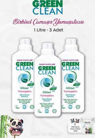 3 Adet Green Clean Bitkisel Çamaşır Yumuşatıcı Lavanta Yağlı 1 lt ve ROSIE