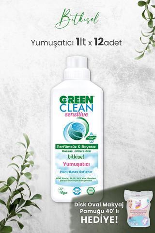 Green Clean Sensitive Kokusuz Yumuşatıcı 1 L x 12 Adet ve Hediyeli