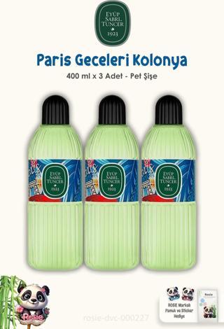 Eyüp Sabri Tuncer Paris Gecesi Kolonyası 400 ML Pet Şişe 3 Adet ve ROSIE Pamuk