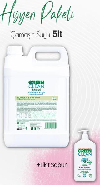 Green Clean Bitkisel Likit Sabun Portakal Yağlı 500 ml ve Çamaşır Suyu 5 lt