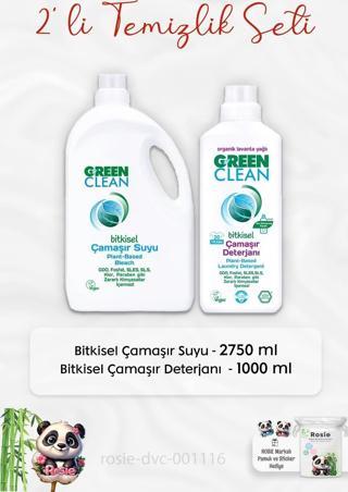 Green Clean Çamaşır Suyu 2750 ml, Çamaşır Deterjanı 1 lt ve ROSIE