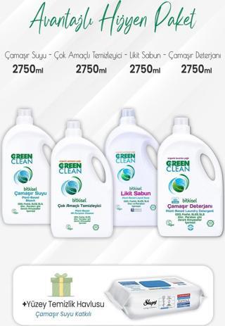 Green Clean Temizlik Hiyjen Seti 2750 ml ve Çamaşır Sulu Yüzey 100' lü