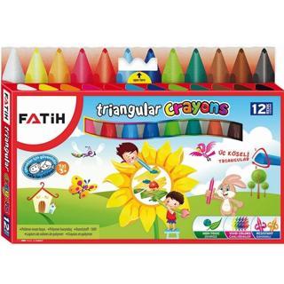 Fatih Mum Pastel Boya Triangular Üçgen Crayons 12 Renk 50290