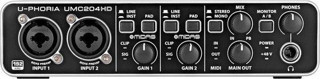 Behringer Behrınger Umc204Hd Audiophile 2X4, 24-Bit/192 Khz Usb Audio/Mıdı Interface With Midas Mic Preamplifi