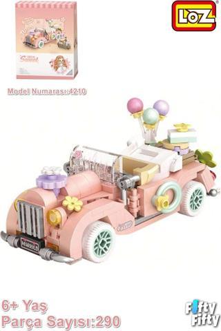 LOZ Mini Block Serisi/  Pembe Araba -LZ4210 (290 Parça) Oyuncak Yapım Seti