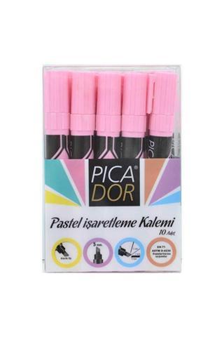 Picador Picatack Fosforlu Kalem Pastel Pembe Işaretleme Kalemi (10 Lu Paket)
