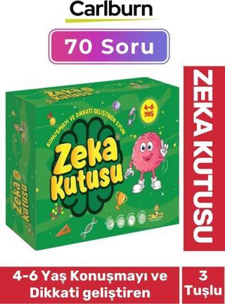 70 Sorulu 3 Cevap Tuşlu Zeka Kutusu 4-6 Yaş Konuşmayı Dikkati Geliştiren Oyuncak