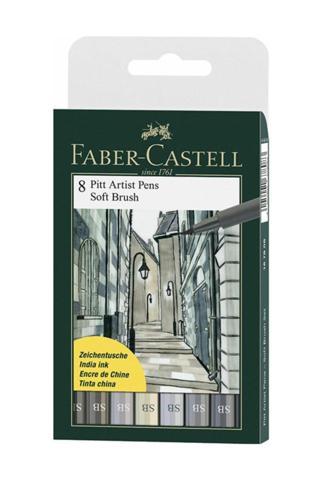 Faber-Castell 8 Pitt Artist Pen Fırça Uçlu Çizim Kalemi Soft Brush