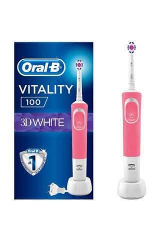 Oral-B Vitality 100 3D White Pembe Şarj Edilebilir Diş Fırçası