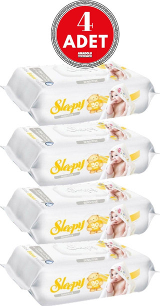 Sleepy Sensitive Islak Mendil 90 Yaprak 4 Adet