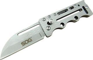 SOG AC78 Gri Yaprak Kamp Çakı 14,5 cm - Metal Sap, Kılıflı