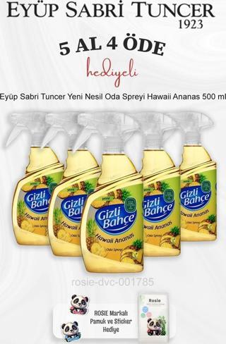 Eyüp Sabri Tuncer Yeni Nesil Oda Spreyi Hawaii Ananas 500 ml 5 Al 4 Öde ve Rosie Pamuk