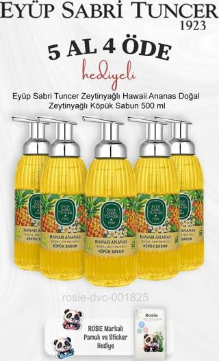 Eyüp Sabri Tuncer Zeytinyağlı Hawaii Ananas Doğal Zeytinyağlı Köpük Sabun 500 ml 5 Al 4 Öde ve Rosie Pamuk