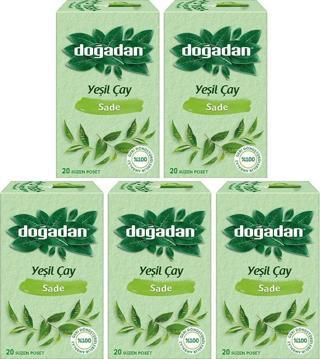 Doğadan Yeşil Çay Sade 20'li x 5 Adet