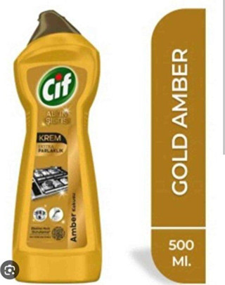 Cif Krem Yüzey Temizleyici Altın Işıltısı Amber Kokulu 500 ml