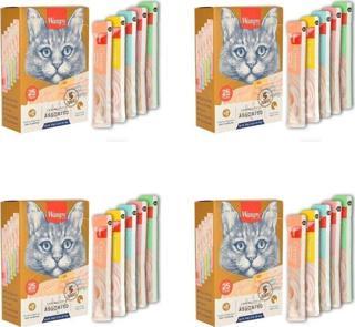 Wanpy Karışık 8 Lezzetli Krema/Sıvı Kedi Ödülü 25X14Gr X 4 Adet