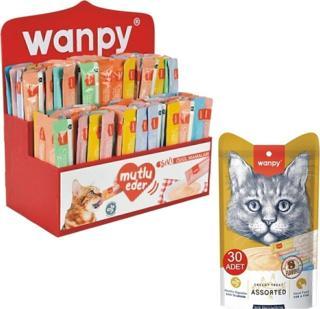 Wanpy Karışık Sıvı Kedi Ödül Maması 30 Adet X 14 Gram