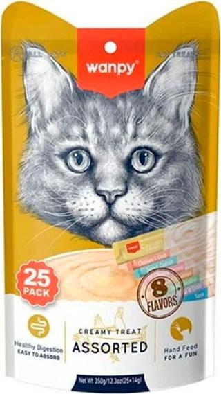 Wanpy Kedi Maması Sıvı Ödül Çubuk Karışık 25X14Gr