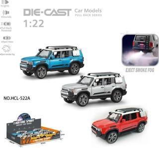 HCL-522A Çek Bırak 1:22 Sesli Ve Işıklı Buharlı Off-Road Metal Jeep