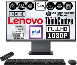 Lenovo Thinkcentre Neo 27 50A Gen5 Intel Core I7 13620H 32GB Ddr5 2tb SSD Windows 11 Home Intel® UHD Graphics 27" Dokunmatık Fhd All In One Bilgisayar 12SA0013TRH09 + Zetta Flash Bellek