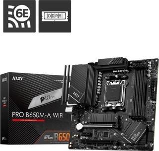 Msı Pro B650m-a Wıfı Ddr5 6000mhz 1xhdmı 1xdp 2xm.2 Usb 3.2 Matx Am5 ( Amd Am5 7000 Serili 