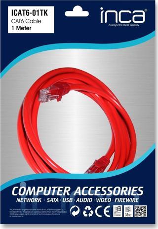 Inca Icat6-01tk 1mt 24awg Cat6 Utp Patch Kablo Kırmızı
