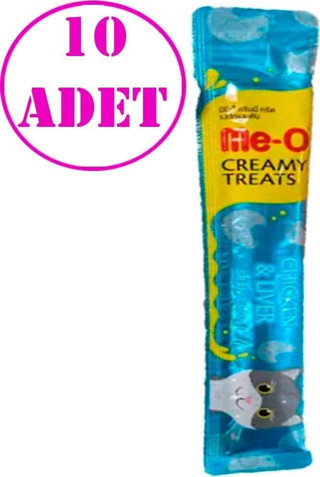 MeO Tavuklu ve Ciğerli Kedi Likit Ödül Tekli 15 Gr 10 AD