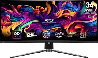MSI MPG 341CQPX QD-OLED 34 3440x1440 240Hz 0.03 ms (GTG) HDMI DP Type-C QD-OLED Gaming Monitör