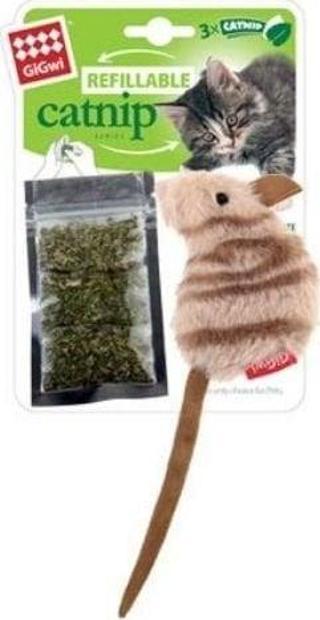 Gigwi Catnip Hazneli Fare Peluş Kedi Oyuncağı 20 Cm