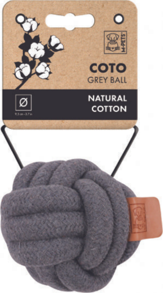 M-PETS Coto Grey Ball Örgü Top Köpekler İçin Oyuncak 9.50 Cm