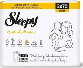 Sleepy Extra Islak Havlu Mendil 3Lü 210 Yaprak